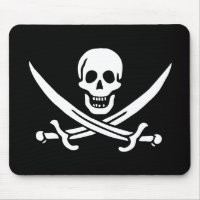 Almohadilla del ratón con bandera pirata