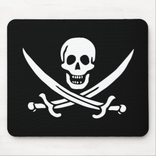 Alfombrilla De Ratón Almohadilla del ratón con bandera pirata