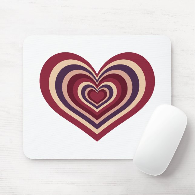 Alfombrilla De Ratón Almohadilla del ratón con corazón rojo retro (Con ratón)