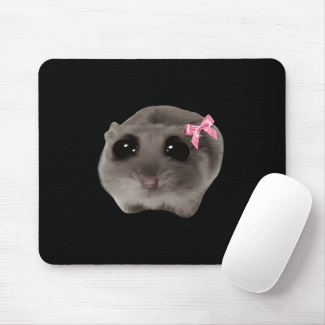 Alfombrilla De Ratón Almohadilla del ratón Coquette Sad Hamster Meme (Con ratón)