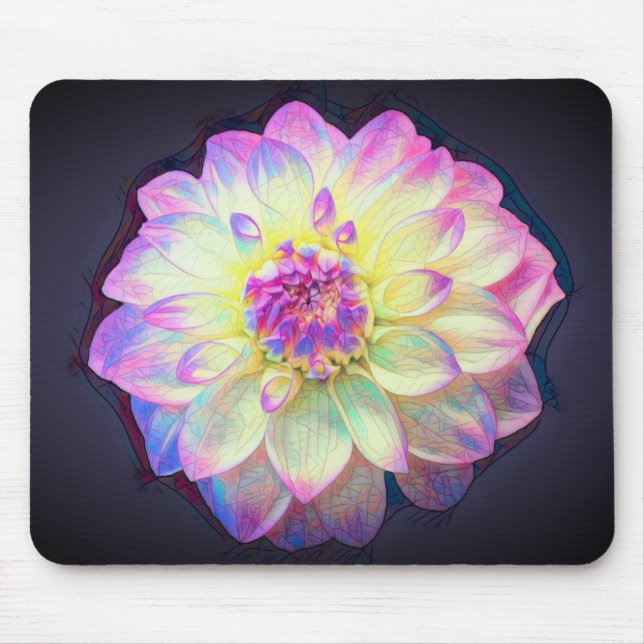 Alfombrilla De Ratón Almohadilla del ratón Dahlia de vidrio templado (Frente)