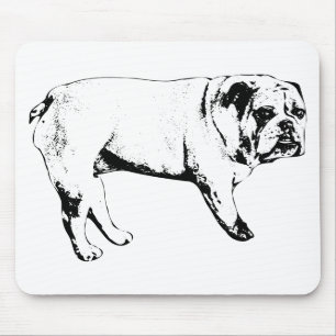 Alfombrilla De Ratón Almohadilla del ratón de Bulldog de línea limpia