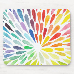Alfombrilla De Ratón Almohadilla del ratón de color de agua arco iris, 