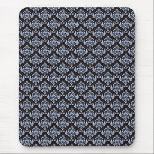 Alfombrilla De Ratón Almohadilla del ratón de Damask azul