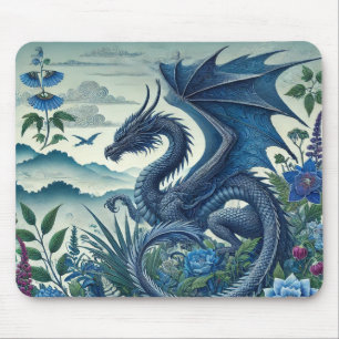 Alfombrilla De Ratón Almohadilla del ratón de Dragon Azul Escritorio