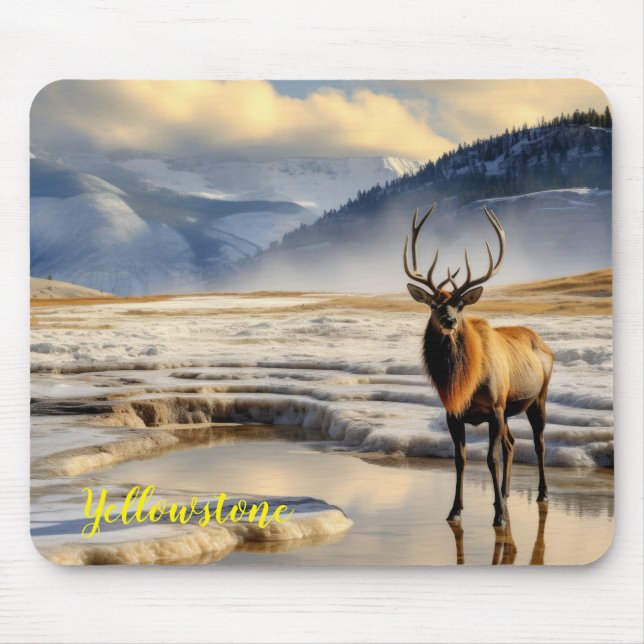 Alfombrilla De Ratón Almohadilla del ratón de Elk Yellowstone (Frente)