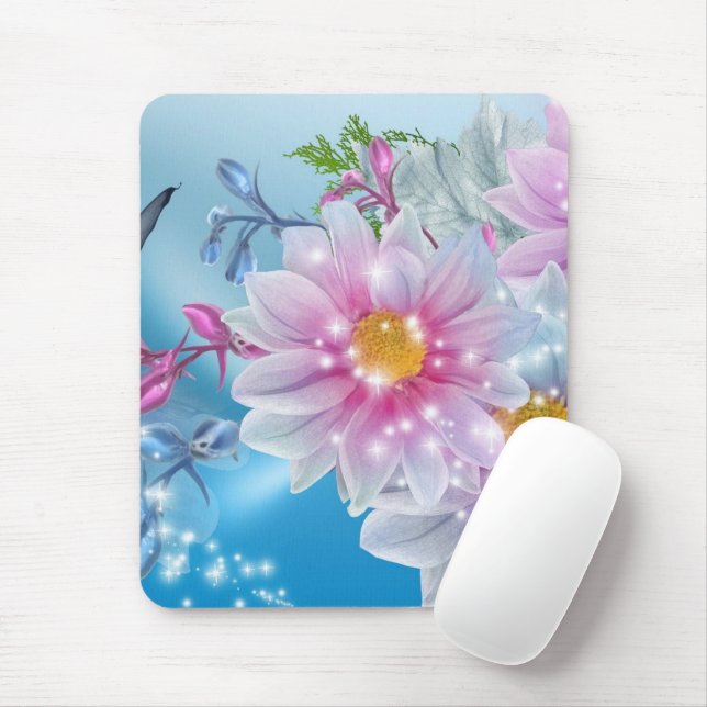 Alfombrilla De Ratón Almohadilla del ratón de flores (Con ratón)