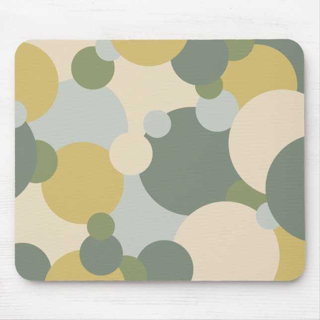 Alfombrilla De Ratón Almohadilla del ratón de Moléculas amarillas verde (Frente)