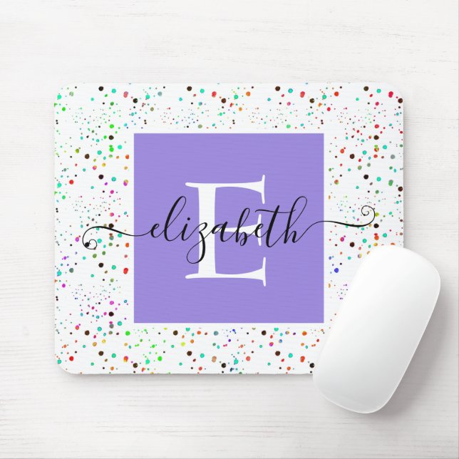 Alfombrilla De Ratón Almohadilla del ratón de puntos coloridos (Con ratón)