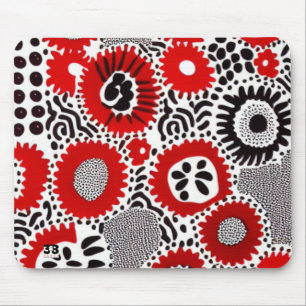 Alfombrilla De Ratón Almohadilla del ratón de puntos rojos y negros