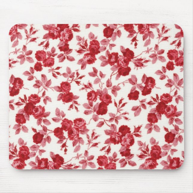 Alfombrilla De Ratón Almohadilla del ratón de rosas rojas de moda (Frente)