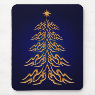 Alfombrilla De Ratón Almohadilla del ratón del árbol de Navidad azul