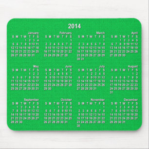 Alfombrilla De Ratón Almohadilla del ratón del calendario 2014 - Verde