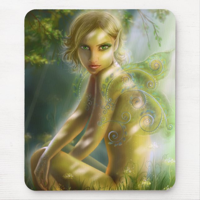 Alfombrilla De Ratón Almohadilla del ratón "Elf en madera" (Frente)