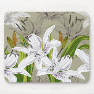Alfombrilla De Ratón Almohadilla del ratón Floral Lilies