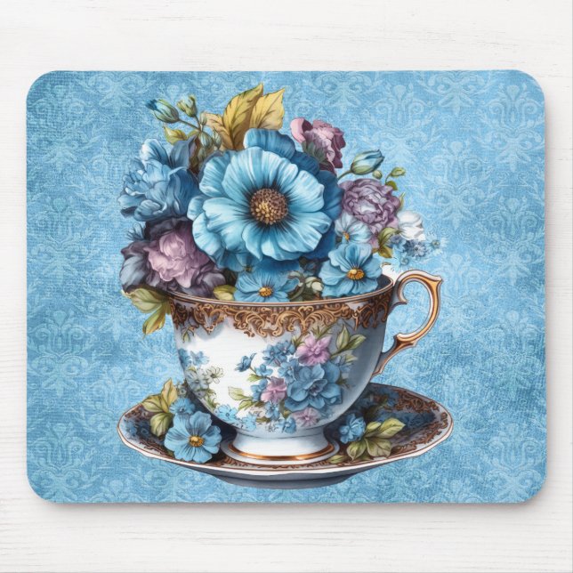 Alfombrilla De Ratón Almohadilla del ratón Floral Teacup (Frente)