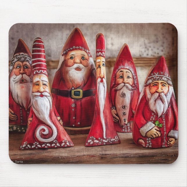 Alfombrilla De Ratón Almohadilla del ratón Folk Art Santa Claus (Frente)