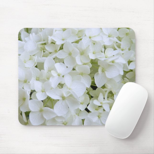 Alfombrilla De Ratón Almohadilla del ratón - Hydrangeas blancas (Con ratón)