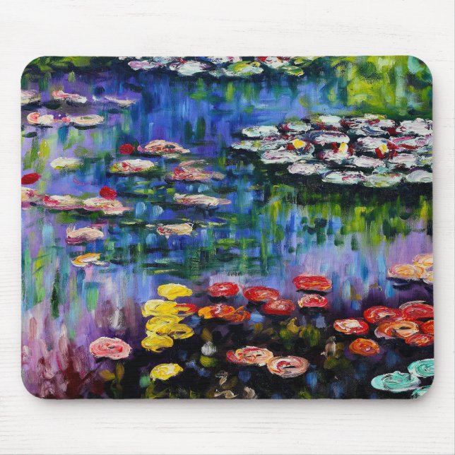 Alfombrilla De Ratón Almohadilla del ratón Monet Purple Water Lilis (Frente)