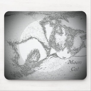 Alfombrilla De Ratón Almohadilla del ratón Moon Cat Digital Photo
