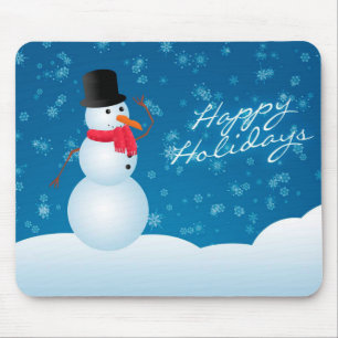 Alfombrilla De Ratón Almohadilla del ratón navidades/Feliz feriado Snow