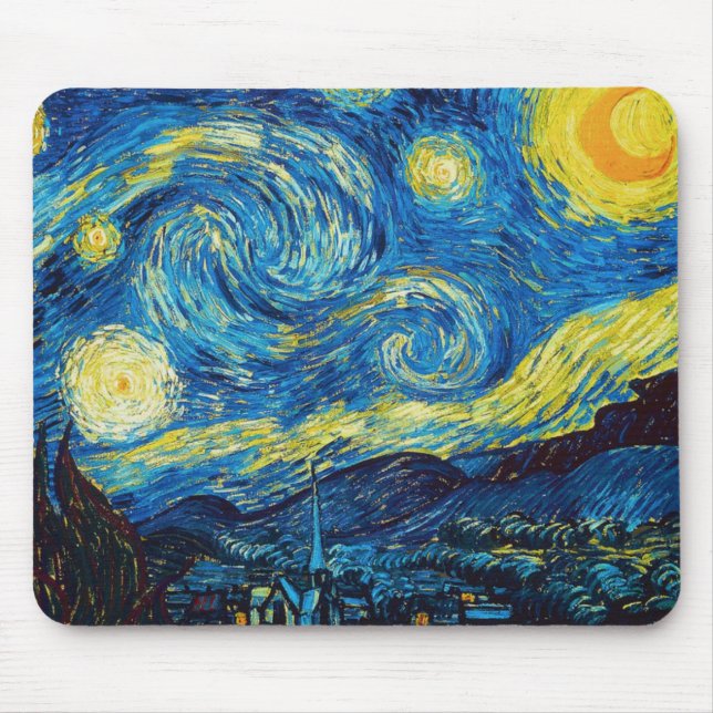 Alfombrilla De Ratón Almohadilla del ratón nocturno Van Gogh Starry (Frente)