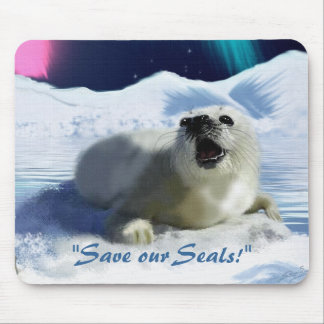 Alfombrilla De Ratón Almohadilla del ratón "OUTCRY" Harp Seal Anti-Hunt