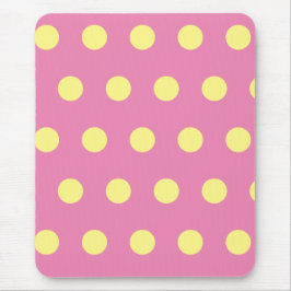 Alfombrilla De Ratón Almohadilla del ratón Polka Dot (amarillo rosa y s