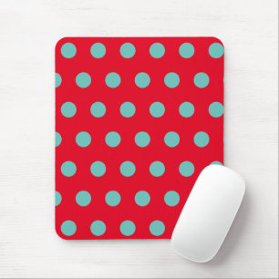 Alfombrilla De Ratón Almohadilla del ratón Polka Dot (Rojo y Aqua)