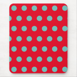 Alfombrilla De Ratón Almohadilla del ratón Polka Dot (Rojo y Aqua)