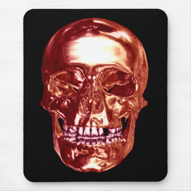 Alfombrilla De Ratón Almohadilla del ratón sobre el cráneo rojo cromado (Frente)