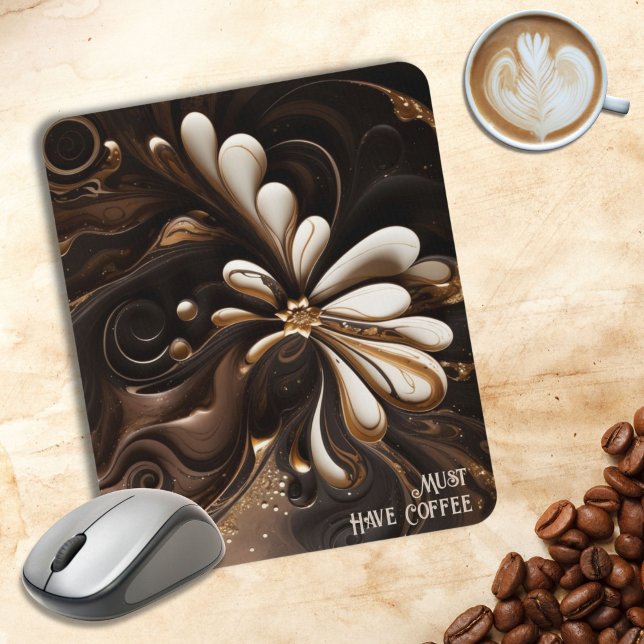 Alfombrilla De Ratón Almohadilla del ratón temática de Coffee Lover (Coffee Inspired Mocha Personalized Mouse Pad for Bsristas or Coffee Lovers)