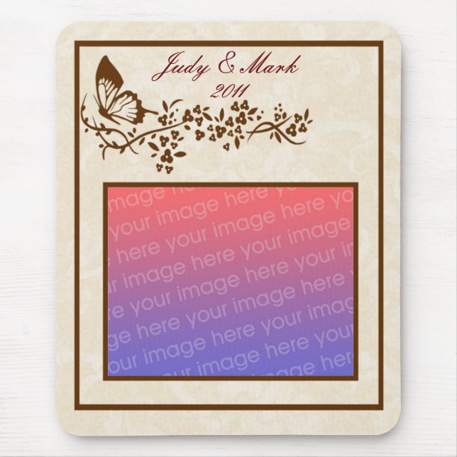 Alfombrilla De Ratón Almohadilla elegante para el ratón mariposa (Frente)