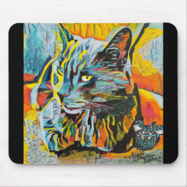 Alfombrilla De Ratón Almohadilla para gato y ratón de arte personalizad