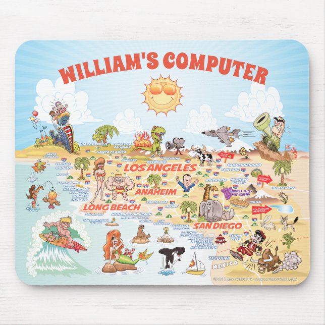 Alfombrilla De Ratón Almohadilla para ratón Personalizado del Sur de Ca (Frente)