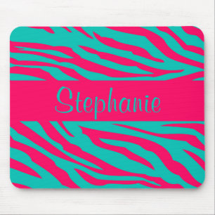 Alfombrilla De Ratón Almohadilla personalizada de ratón de cebra rosa y