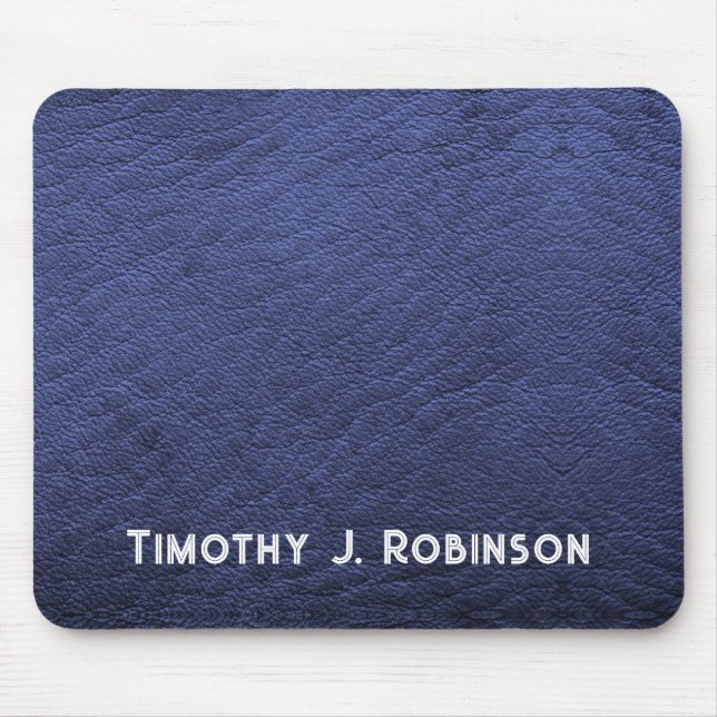 Alfombrilla De Ratón Almohadilla personalizada de ratón de piel azul de (Frente)