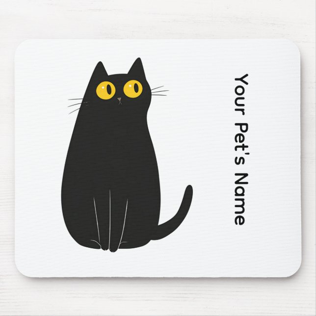 Alfombrilla De Ratón Almohadilla personalizada de ratón para gato negro (Frente)