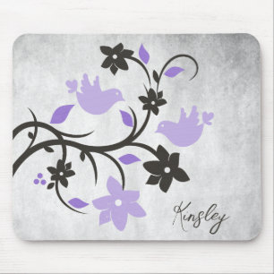 Alfombrilla De Ratón Almohadilla personalizada del ratón Purple Lovebir
