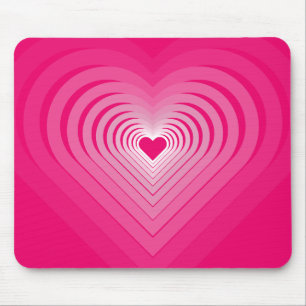 Alfombrilla De Ratón Almohadilla rosa del ratón con corazón