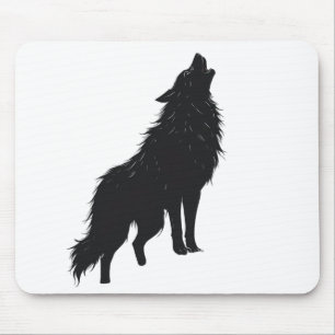 Alfombrilla De Ratón 🐺 almohadillas de ratón Lone Wolf Howling Design