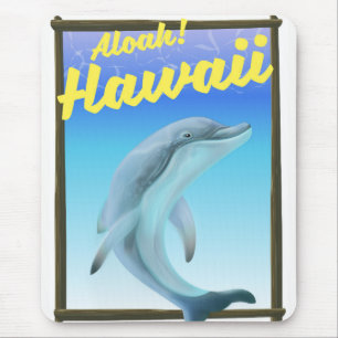 Alfombrilla De Ratón ¡Aloha! Hawái! Cartel de viaje de delfines