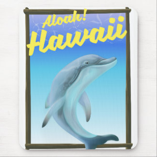 Alfombrilla De Ratón ¡Aloha! Hawái! Cartel de viaje de delfines