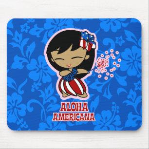 Alfombrilla De Ratón Aloha Honeys Firecracker Hula Chica Mousepads