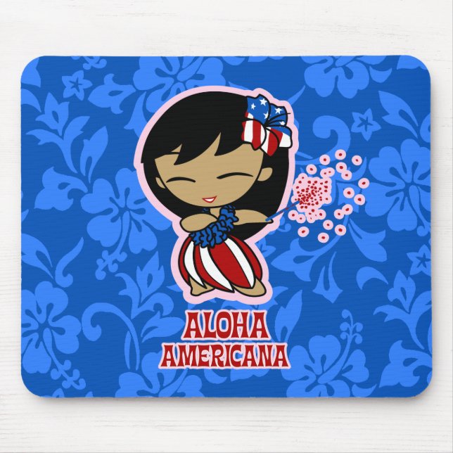 Alfombrilla De Ratón Aloha Honeys Firecracker Hula Chica Mousepads (Frente)