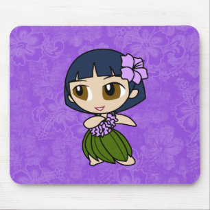 Alfombrilla De Ratón Aloha Honeys Hula Chica Hibiscus Mousepads