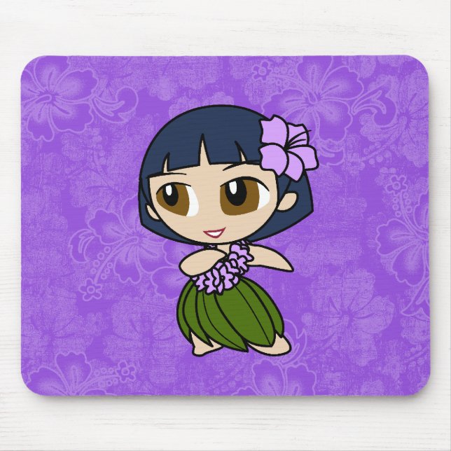 Alfombrilla De Ratón Aloha Honeys Hula Chica Hibiscus Mousepads (Frente)