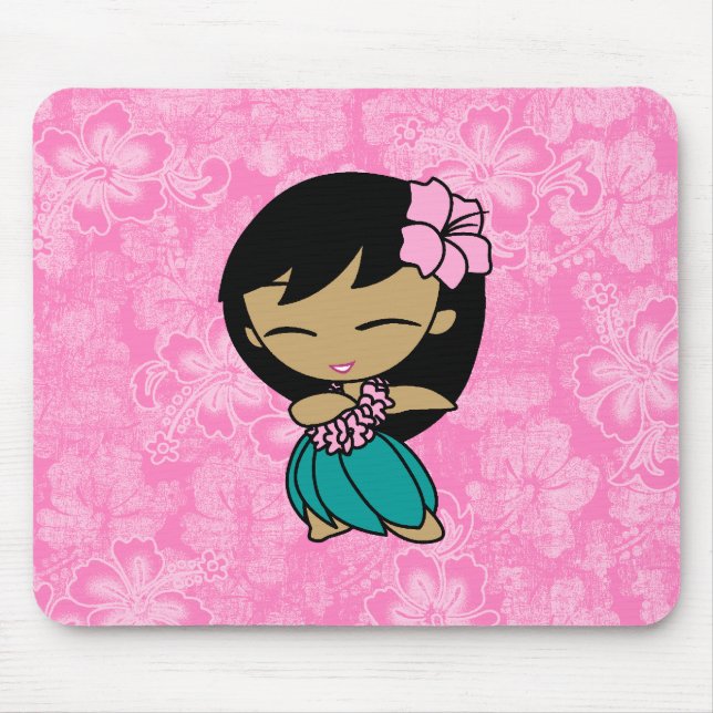 Alfombrilla De Ratón Aloha Honeys Hula Chica Hibiscus Mousepads (Frente)