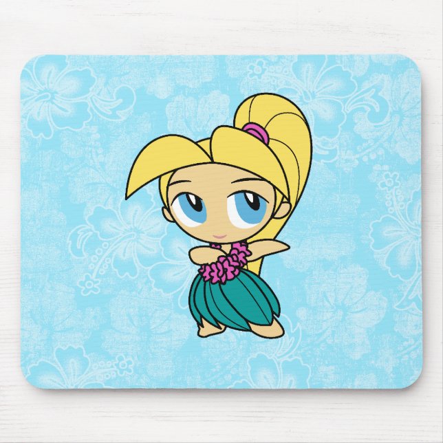Alfombrilla De Ratón Aloha Honeys Hula Chica Hibiscus Mousepads (Frente)