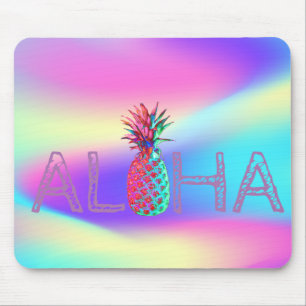 Alfombrilla De Ratón Aloha Piña Hawaiana Ómbre Holográfica